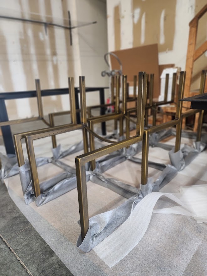 PowderLUX Rustic Bronze Chairs in production