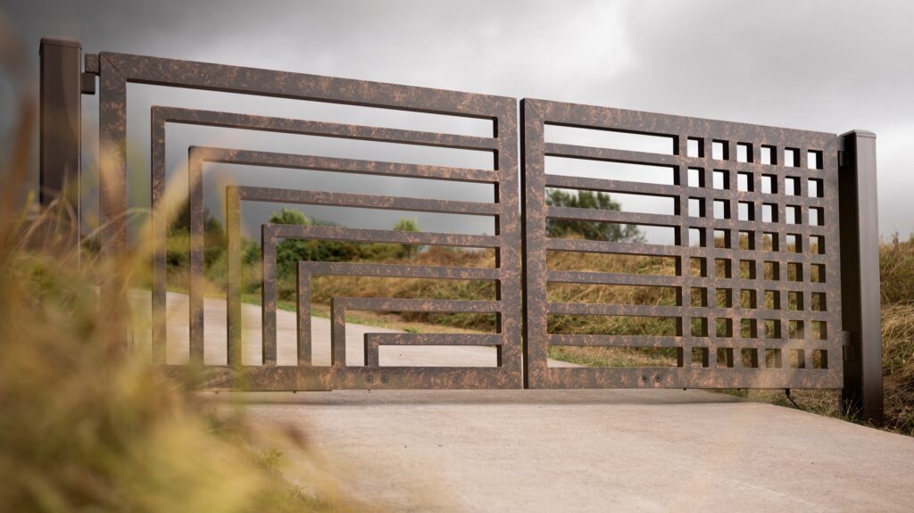 PowderLUX Custom Gate in Lava Rock Powder Coat