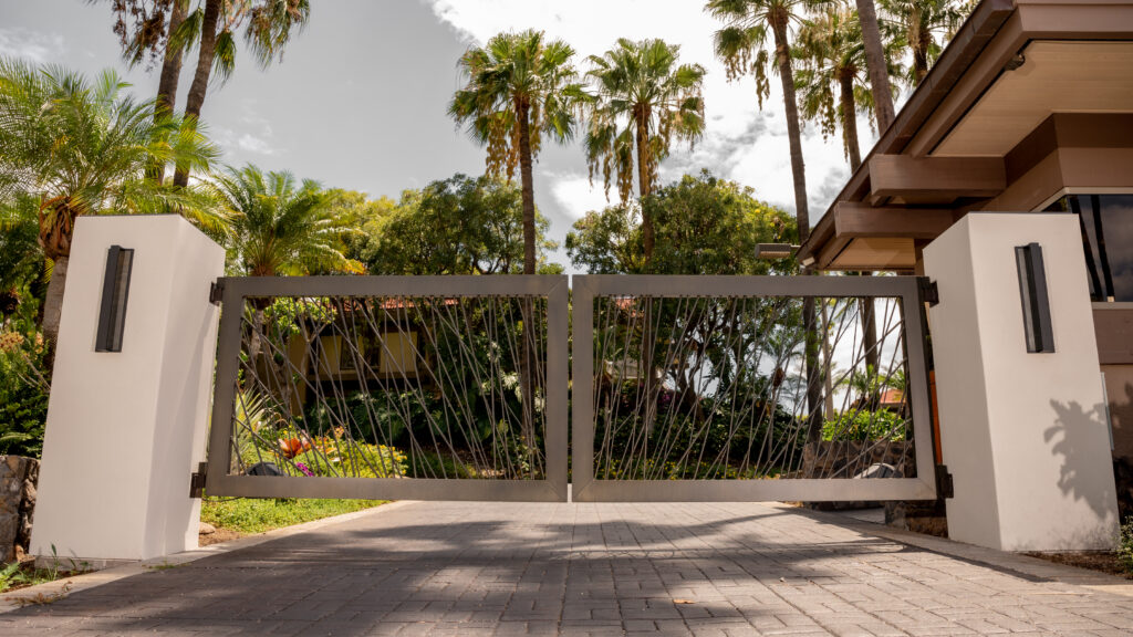 PowderLux Brushed Bronze Effect Main Entrance Gate-upclose