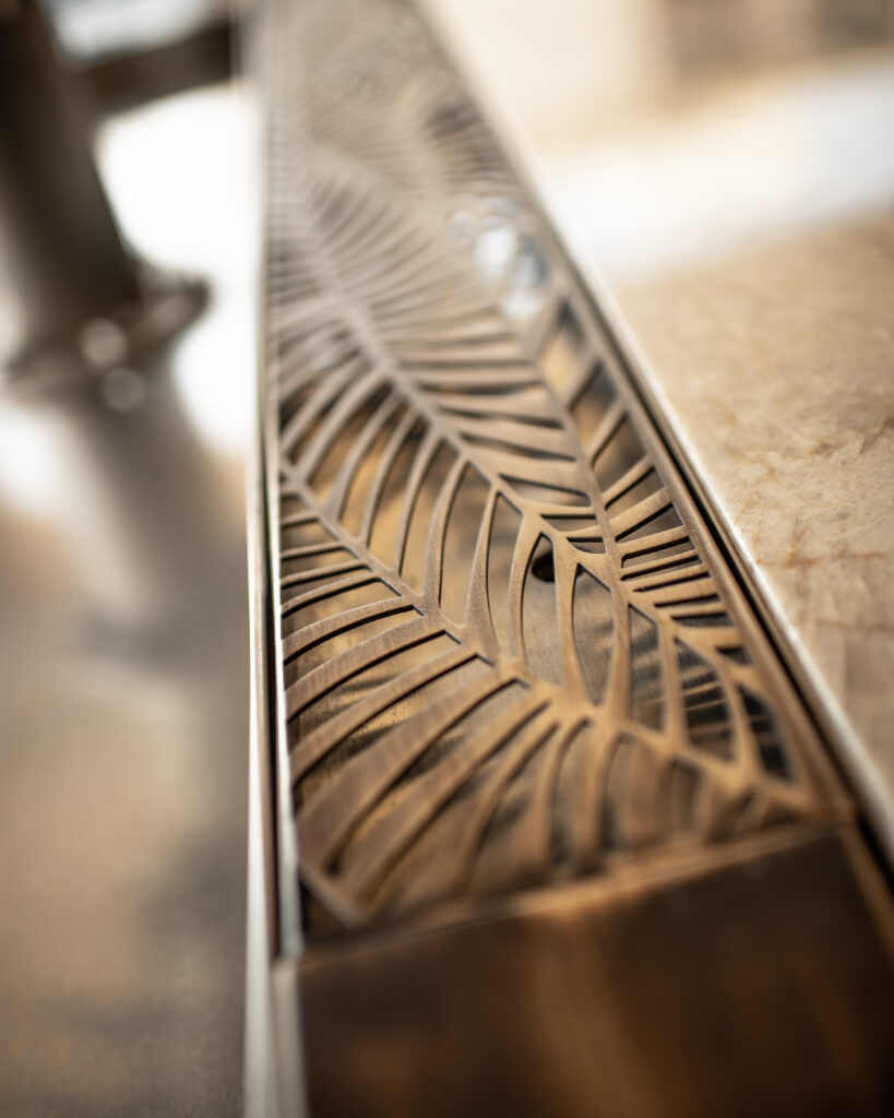 Powderlux Brushed Bronze Effect Speakeasy Bar Drain Cover (2)