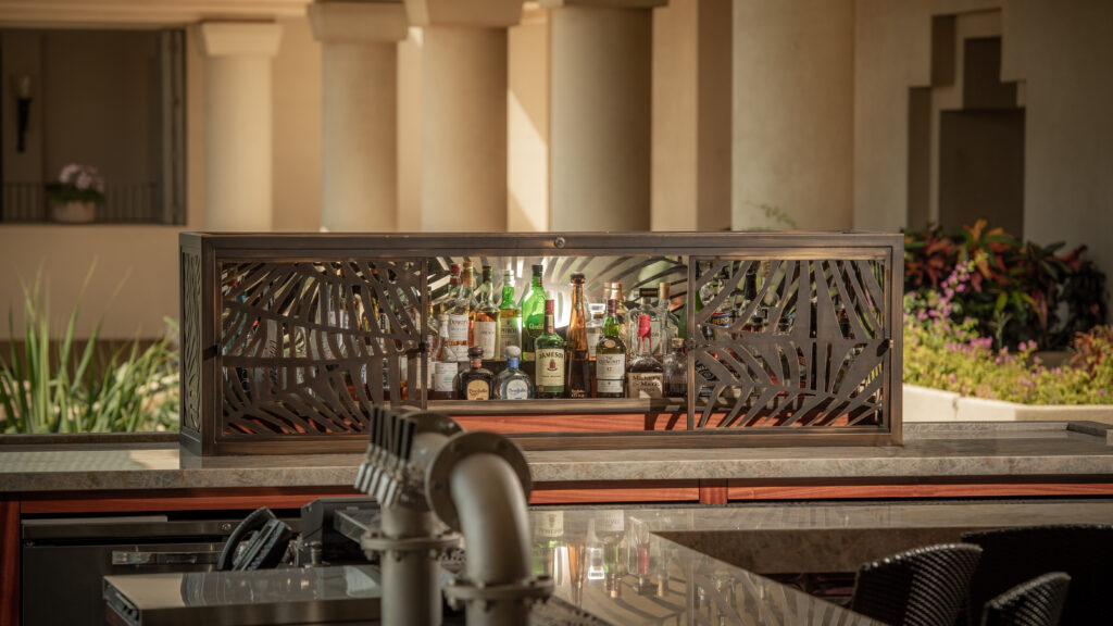 Powderlux Brushed Bronze Effect Speakeasy Bar Hutch (2)